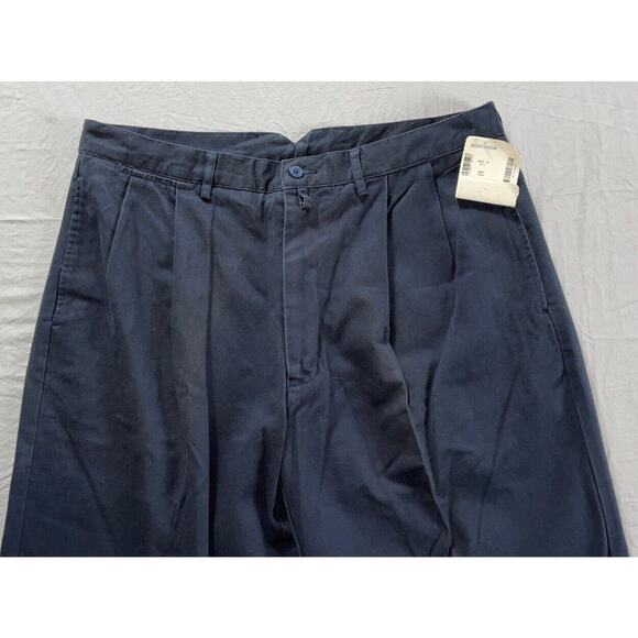 Faconnable Vintage Washed Pleated Chino Pants. Navy Blue, Actual 37. NWOT!! - Picture 4 of 7